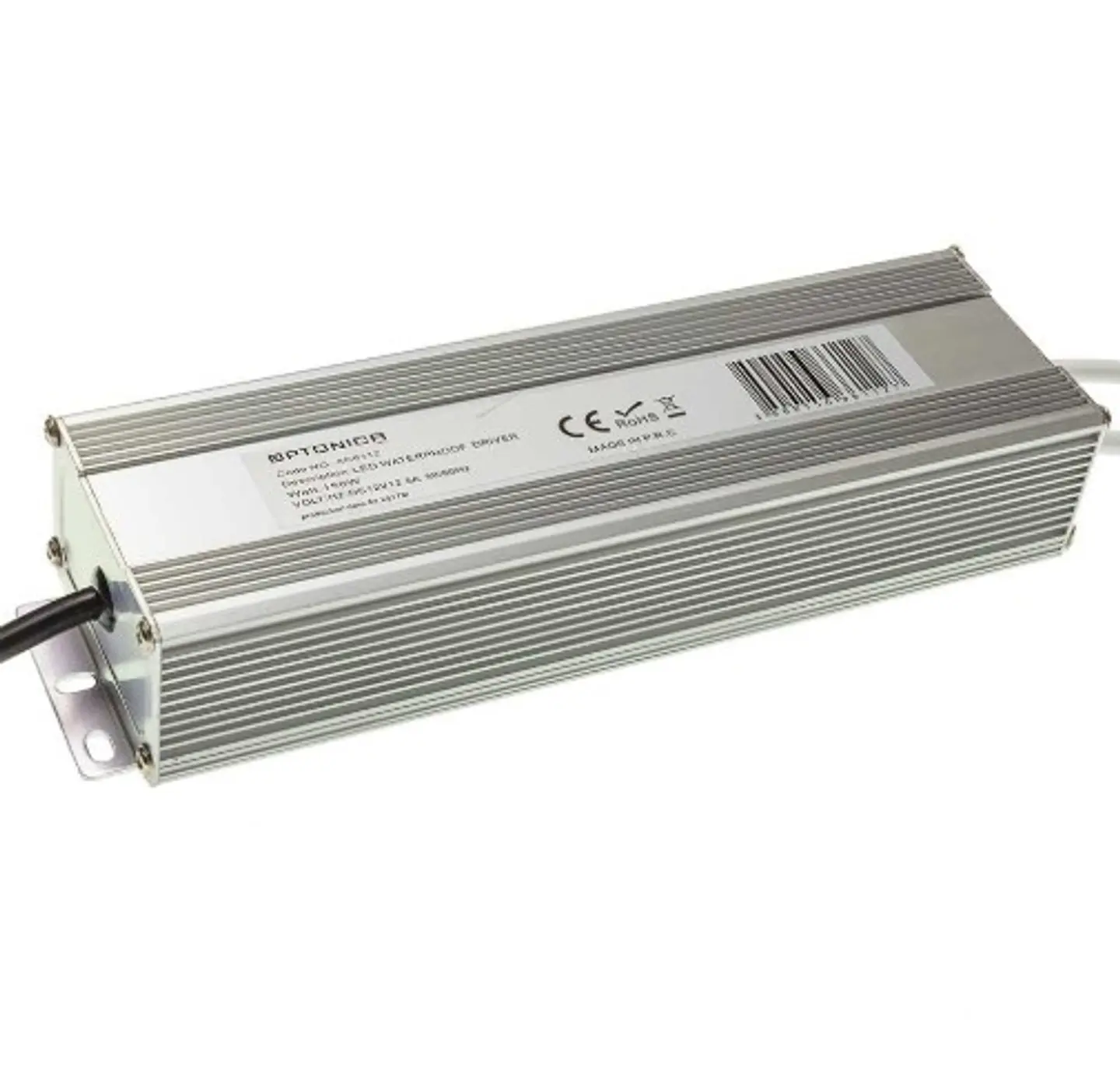 Fonte de Alimentação Metálica Estanque para Fita LED 150W 12V 12.5A (IP67) - Optonica 1
