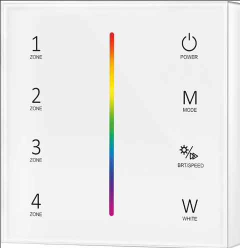 Comando de Parede 4 Zonas RGB/RGBW (RF 2.4 GHz