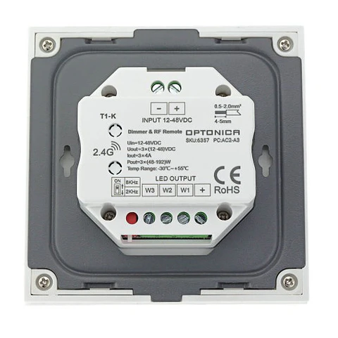 Controlador de Luminosidade / Dimmer de Parede Rotativo (12-24VDC) - Optonica