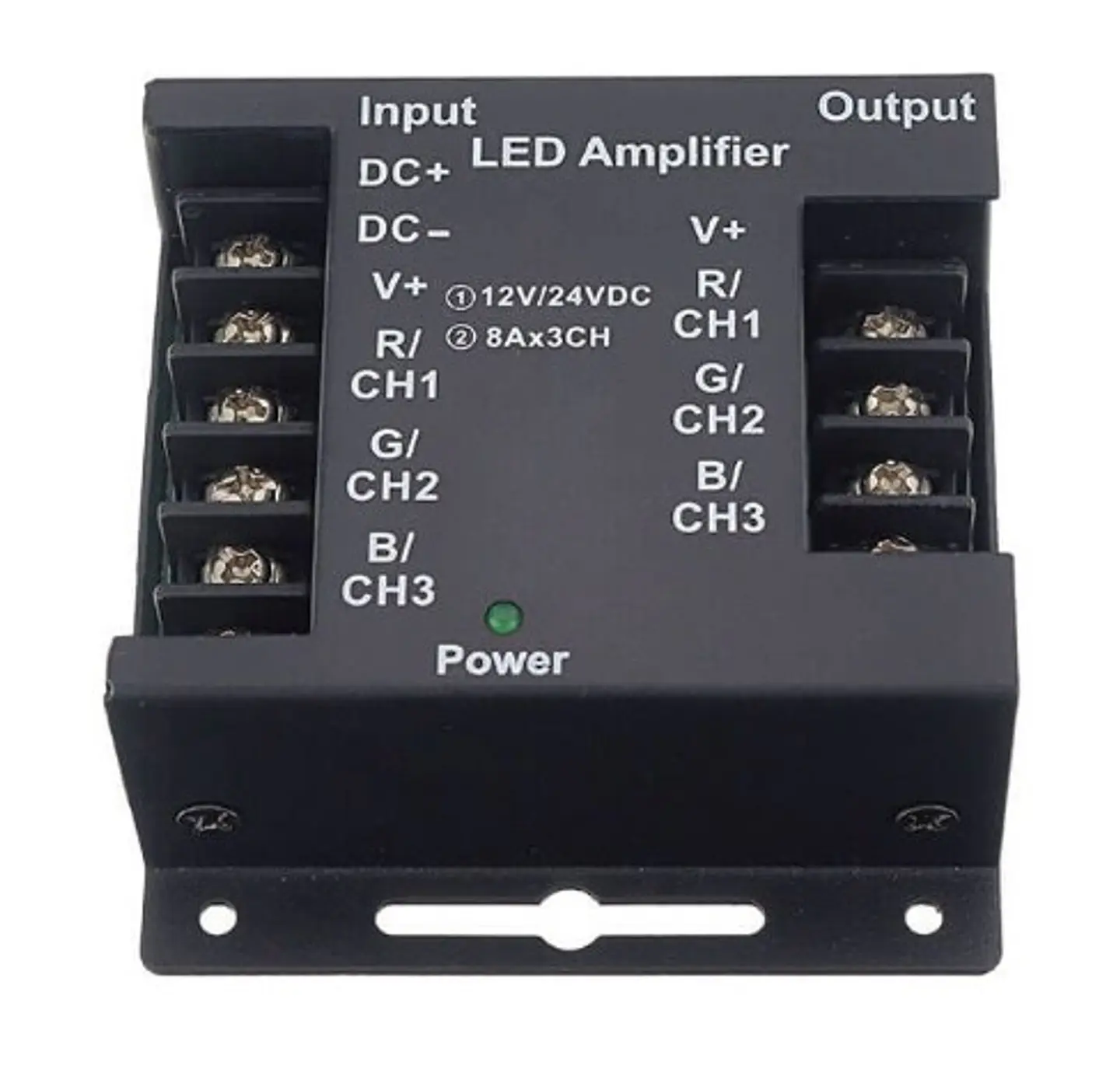 Amplificador de Sinal Metálico para Fita LED RGB 24A (12-24V) - Optonica 1