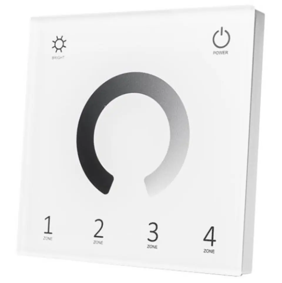 Comando de Parede Tátil 4 Zonas para Fita LED Monocolor (Dimmer) - Branco 1