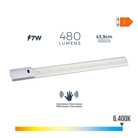 Régua LED Eletrónica 7W com Sensor IR (480lm / 6500K) - EDM