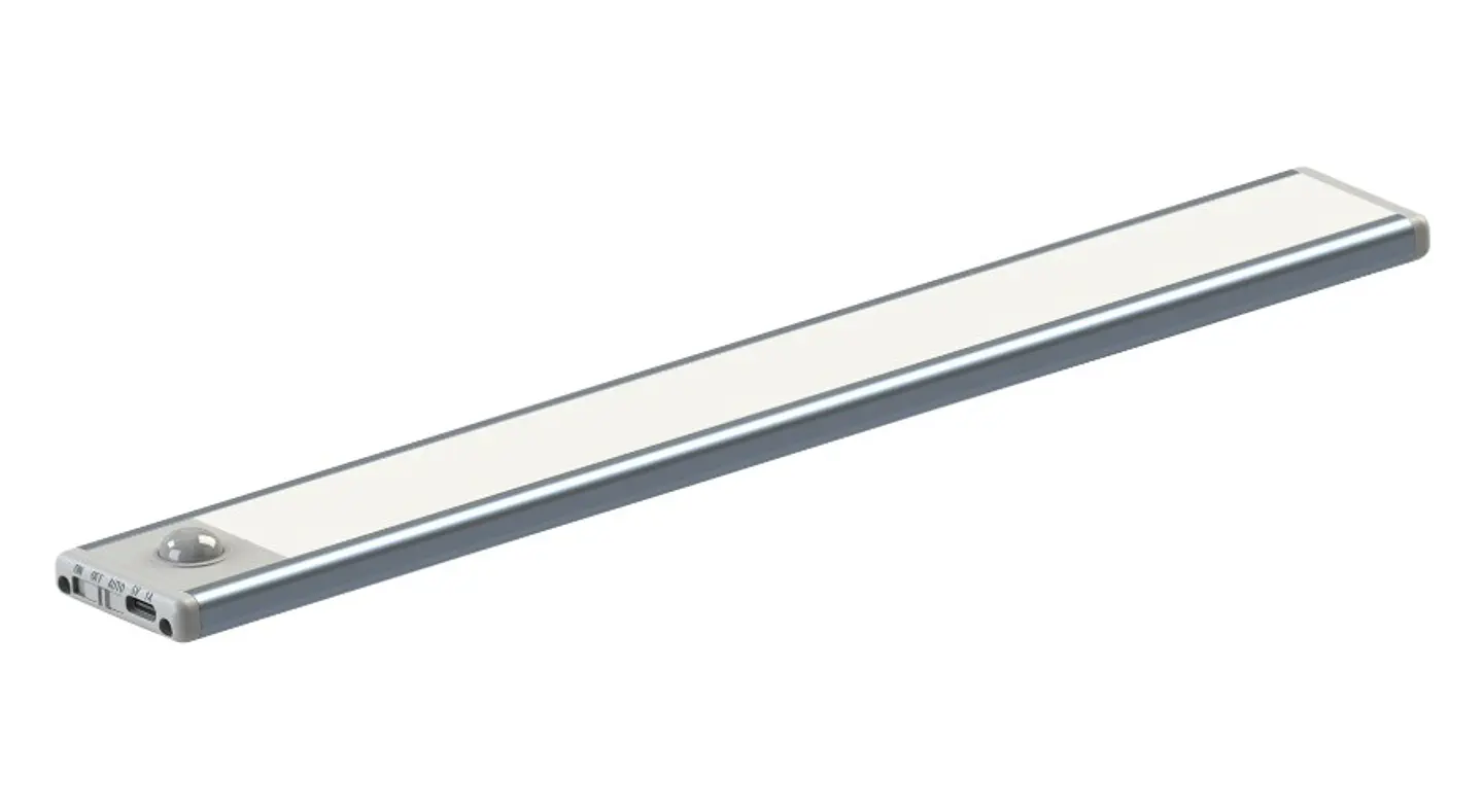 Régua LED Fina (Slim) para Armários 1.5W com Sensor PIR e Bateria - Optonica 1