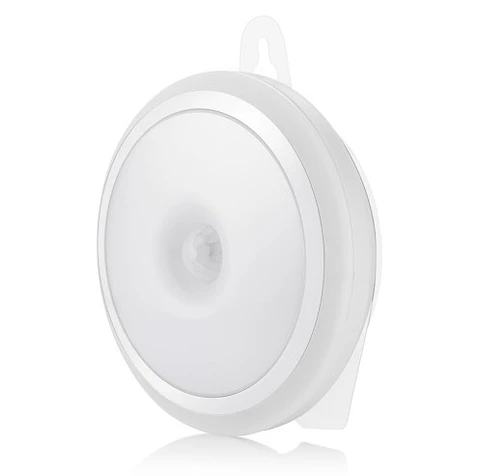 Mini Luz LED Redonda para Armários 0.5W com Sensor PIR e Pilhas - Optonica