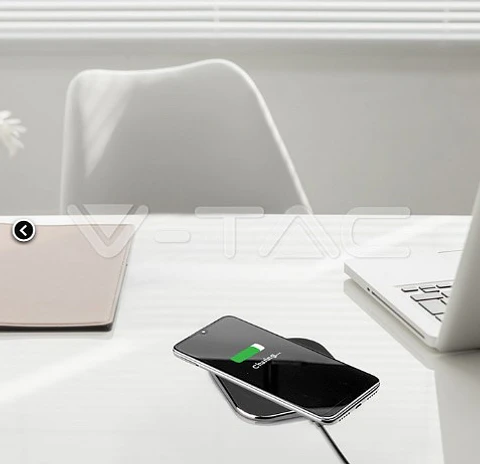Carregador Sem Fios (Wireless) 10W para Smartphones - V-TAC Preto
