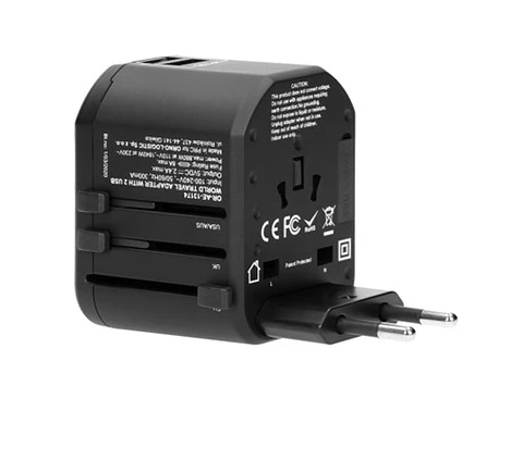 Adaptador de Viagem Universal GOworld com 2 USB - Orno