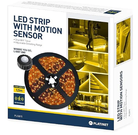 Kit Fita LED para Cama 1.5m com Sensor de Movimento (450lm / 3000K) - Platinet