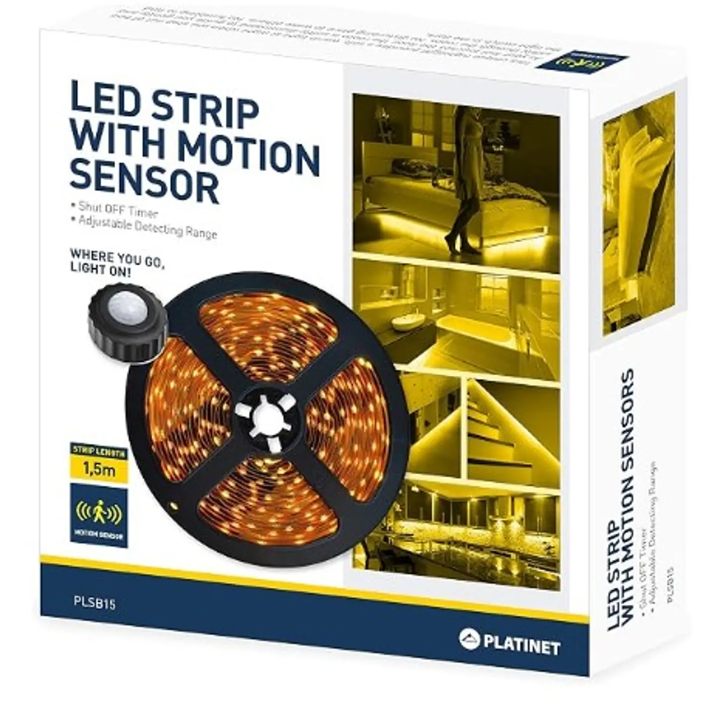 Kit Fita LED para Cama 1.5m com Sensor de Movimento (450lm / 3000K) - Platinet 1