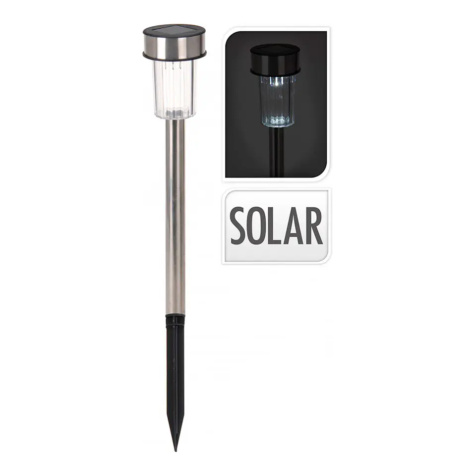 Estaca / Baliza Solar LED para Jardim 36cm em Inox (Cilindro) 1