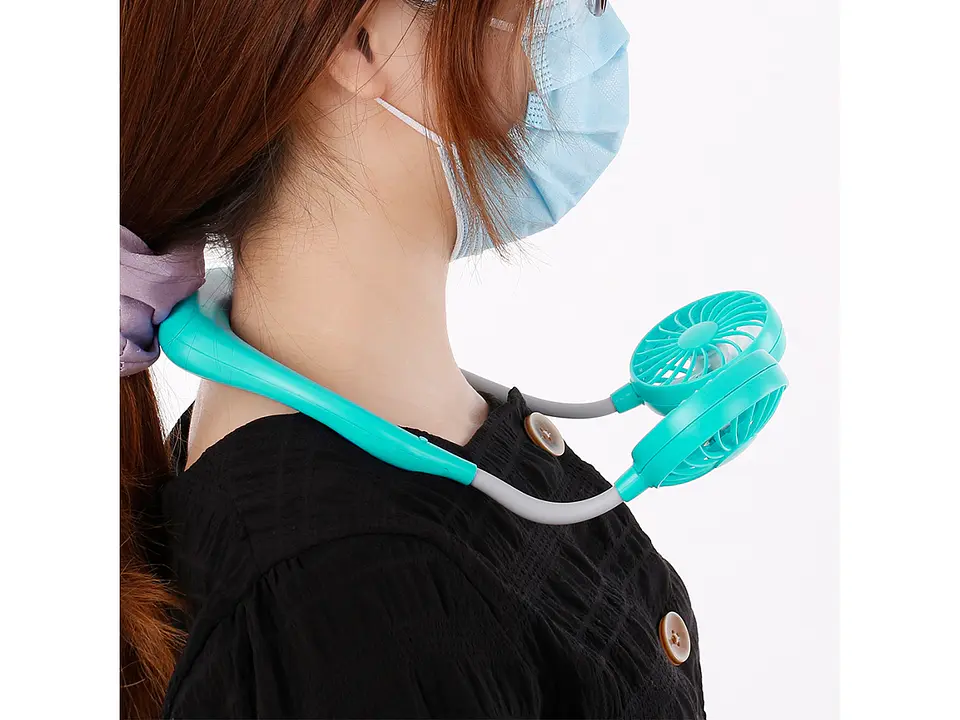 Ventilador de Pescoço Portátil (Neckband Fan) 3 Velocidades USB - Pritech Azul 1