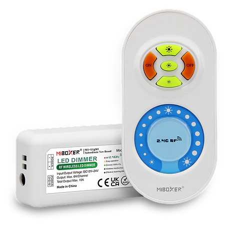 Kit Controlador + Comando RF 2.4GHz para Fita LED Monocromática (10A) - MiBoxer