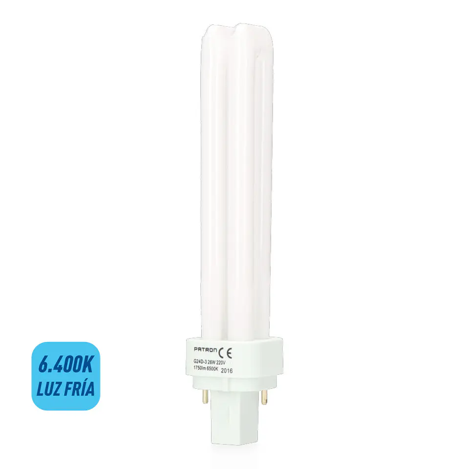 Компактная люминесцентная лампа LYNX 26W (Экв. 130W) G24d-3 2 штырька 6400K - PATRON 1
