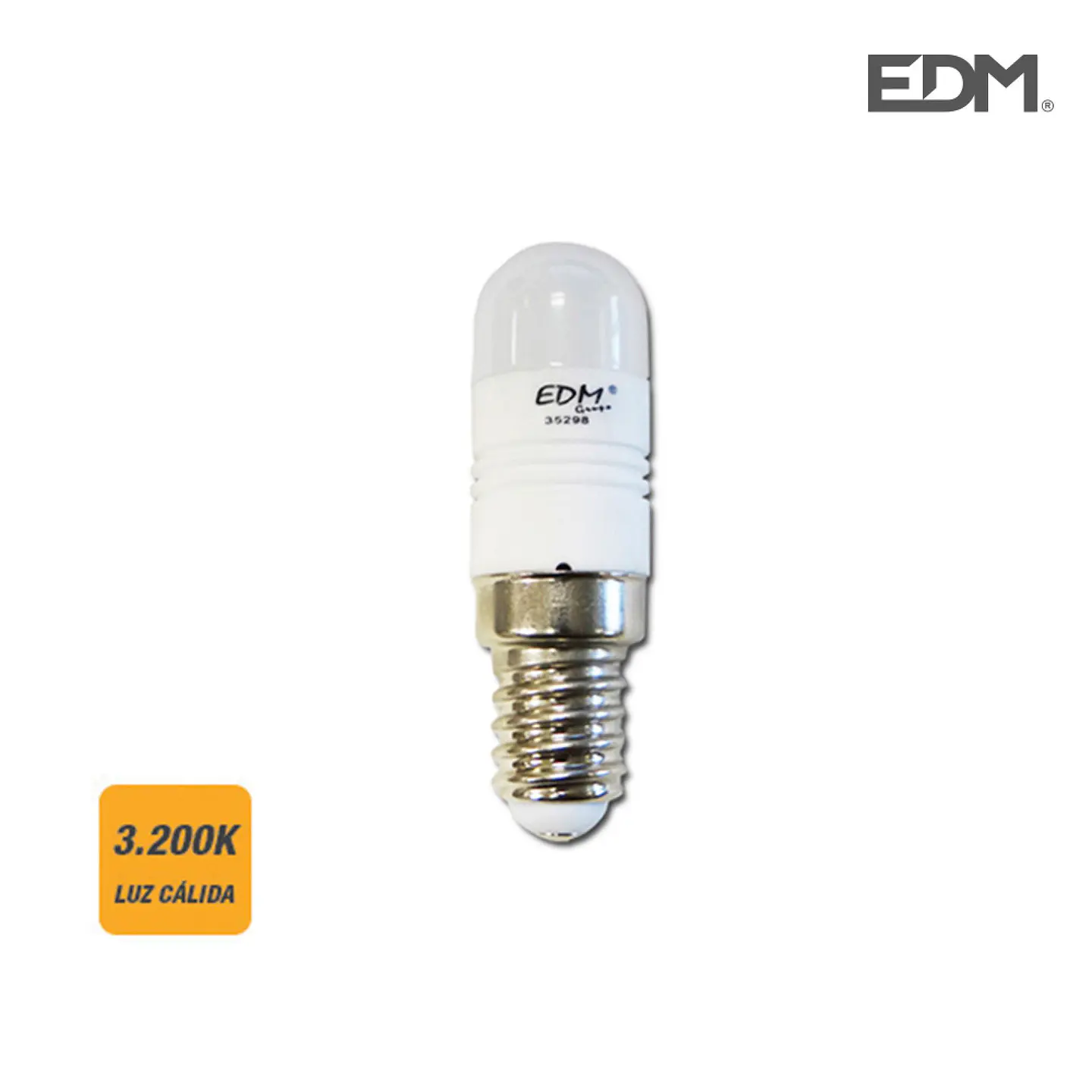 Lâmpada LED Pebetero E14 2,5W (Equiv. 30W) 220lm 3200K Luz Quente - EDM 1