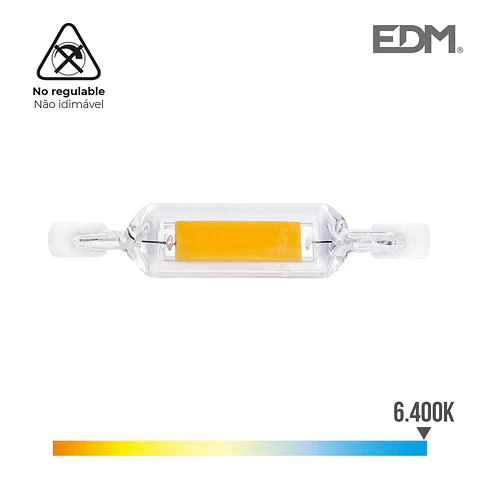 Lâmpada LED Linear R7s 78mm 7W (Equiv. 50W) 625lm 6400K Luz Fria - EDM