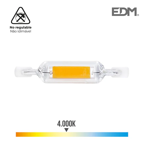 Lâmpada LED Linear R7s 78mm 7W (Equiv. 50W) 625lm 4000K Luz Natural - EDM