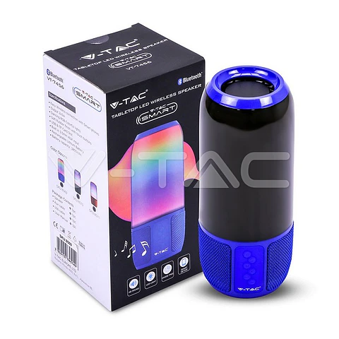 Candeeiro de Mesa LED RGB 2x3W com Altifalante Bluetooth e Bateria (Azul) - V-TAC
