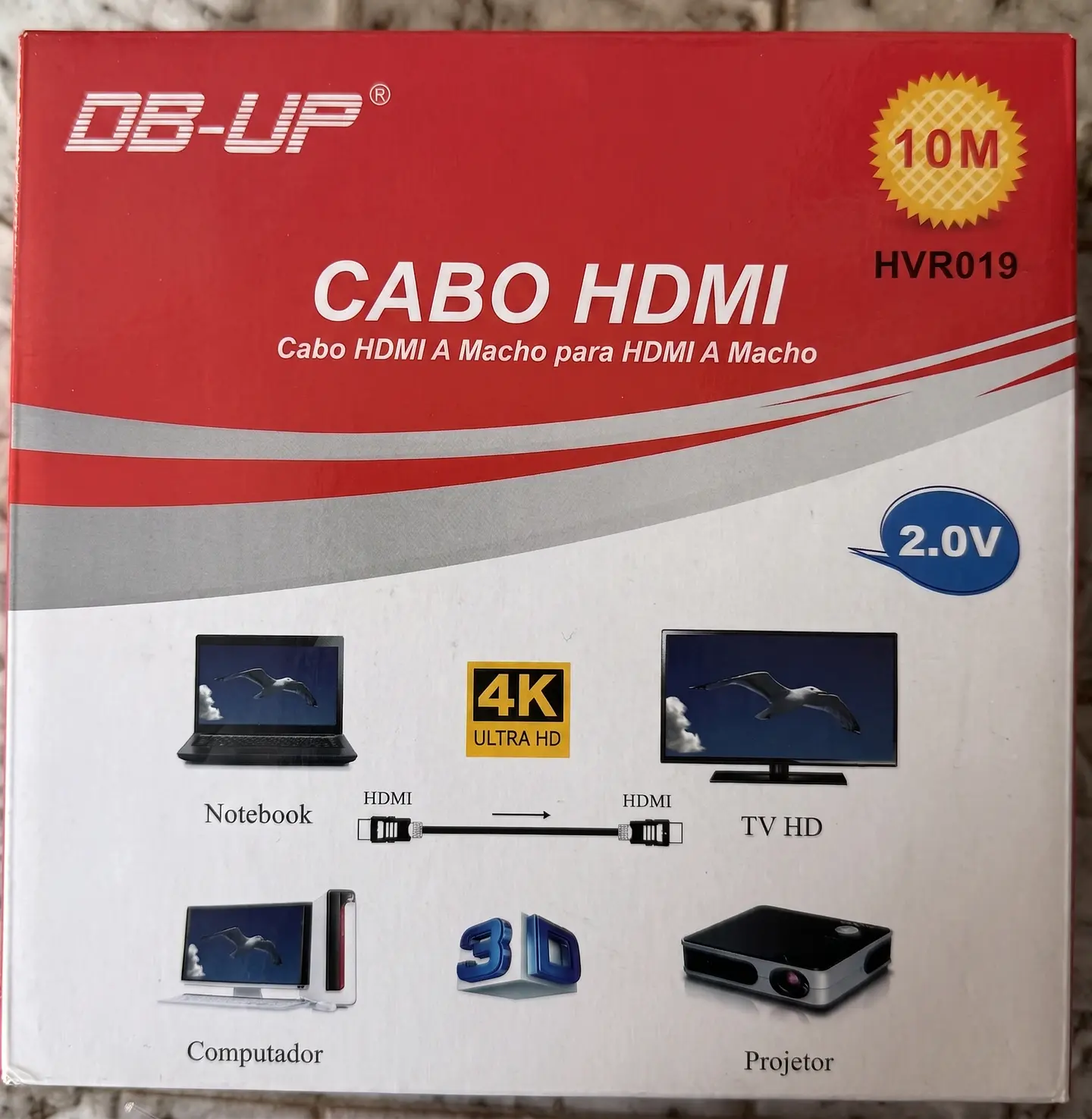 Cabo HDMI 2.0 (M/M) 4K Ultra HD 3D - 10 Metros - DB-UP 1