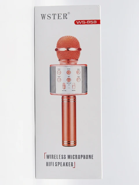 Microfone Sem Fios Karaoké HIFI c/ Altifalante Bluetooth - WSTER WS-858