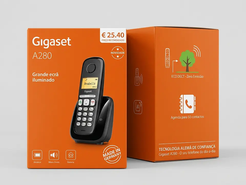 Telefone Sem Fios Gigaset A280 c/ Mãos-Livres e ECO DECT 1