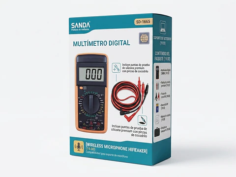 Multímetro Digital Profissional SANDA SD-1665 - LCD Grande e Medição até 20A