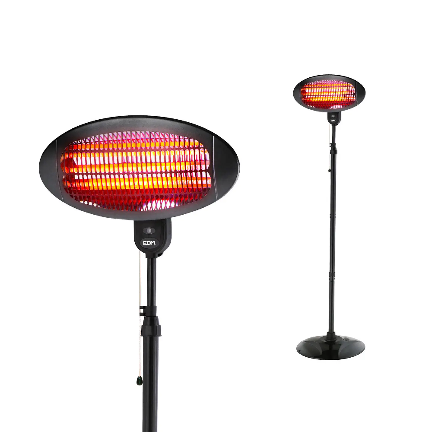 Aquecedor de Exterior a Quartzo EDM 2000W c/ Pé Extensível (Preto) 1