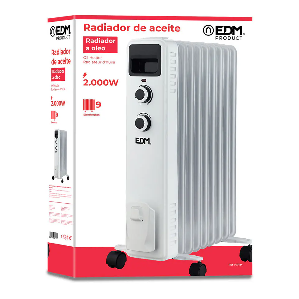 Radiador a Óleo EDM 2000W - 9 Elementos (Branco) 1