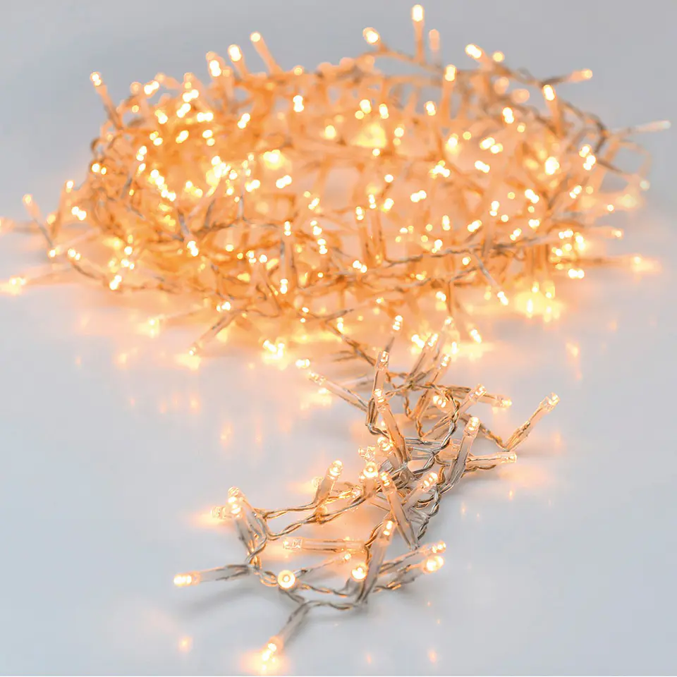 Guirlanda 120 LEDs Branco Quente c/ Cabo Transparente 12m (Exterior IP44) - BASICS 2