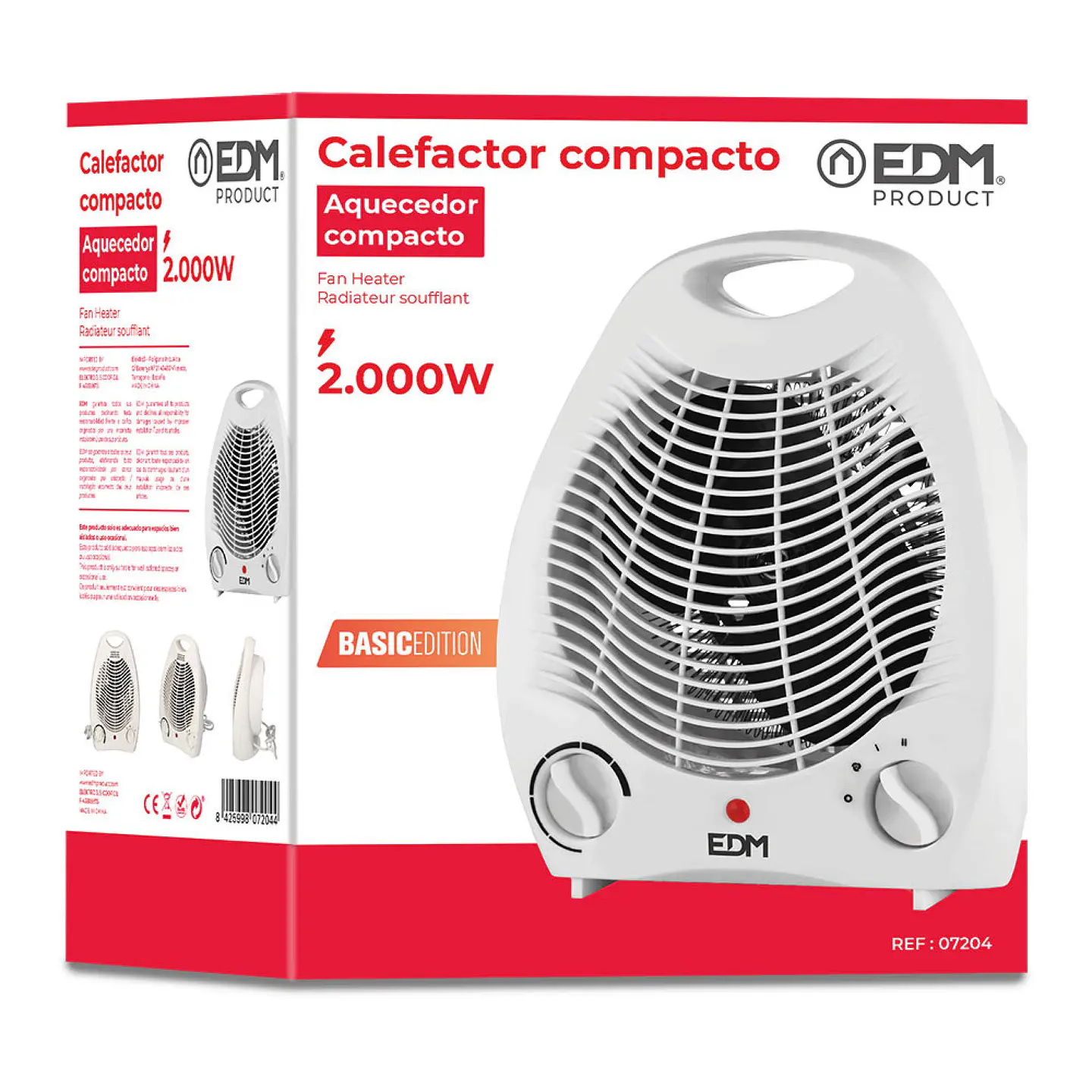 Termoventilador Compacto EDM 1000-2000W (Branco) 2