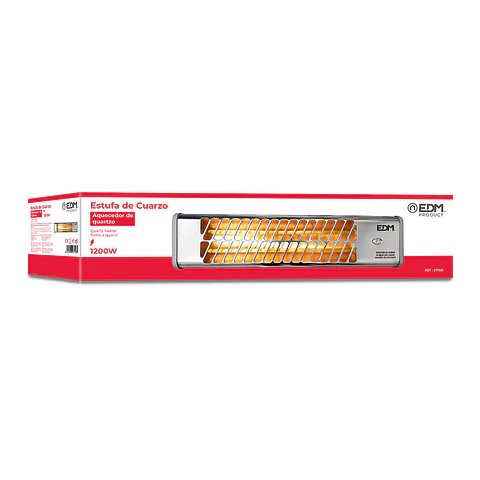 Aquecedor de Parede a Quartzo para WC EDM 1200W Orientável (Branco/Cromo)
