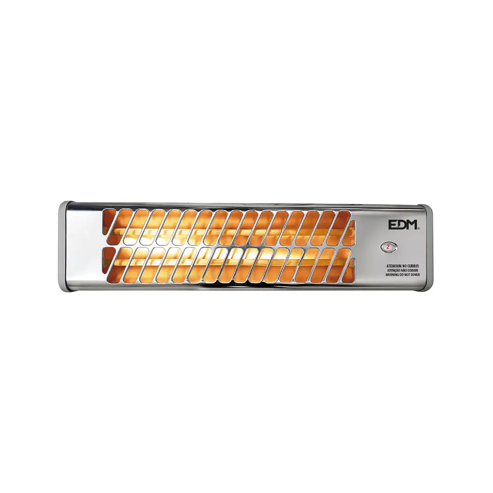 Aquecedor de Parede a Quartzo para WC EDM 1200W Orientável (Branco/Cromo) 2