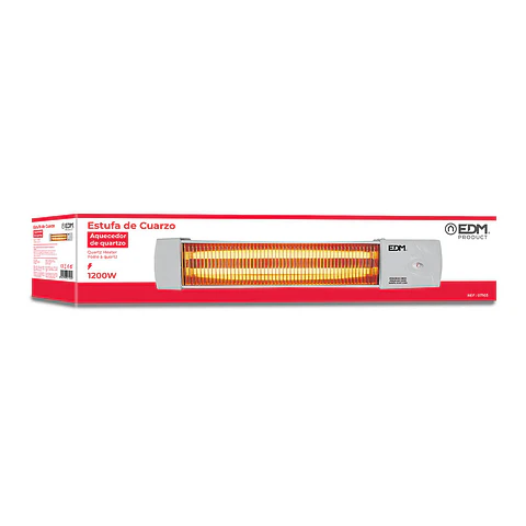 Aquecedor de Parede a Quartzo para WC EDM 1200W Ajustável (Gris/Marfil)