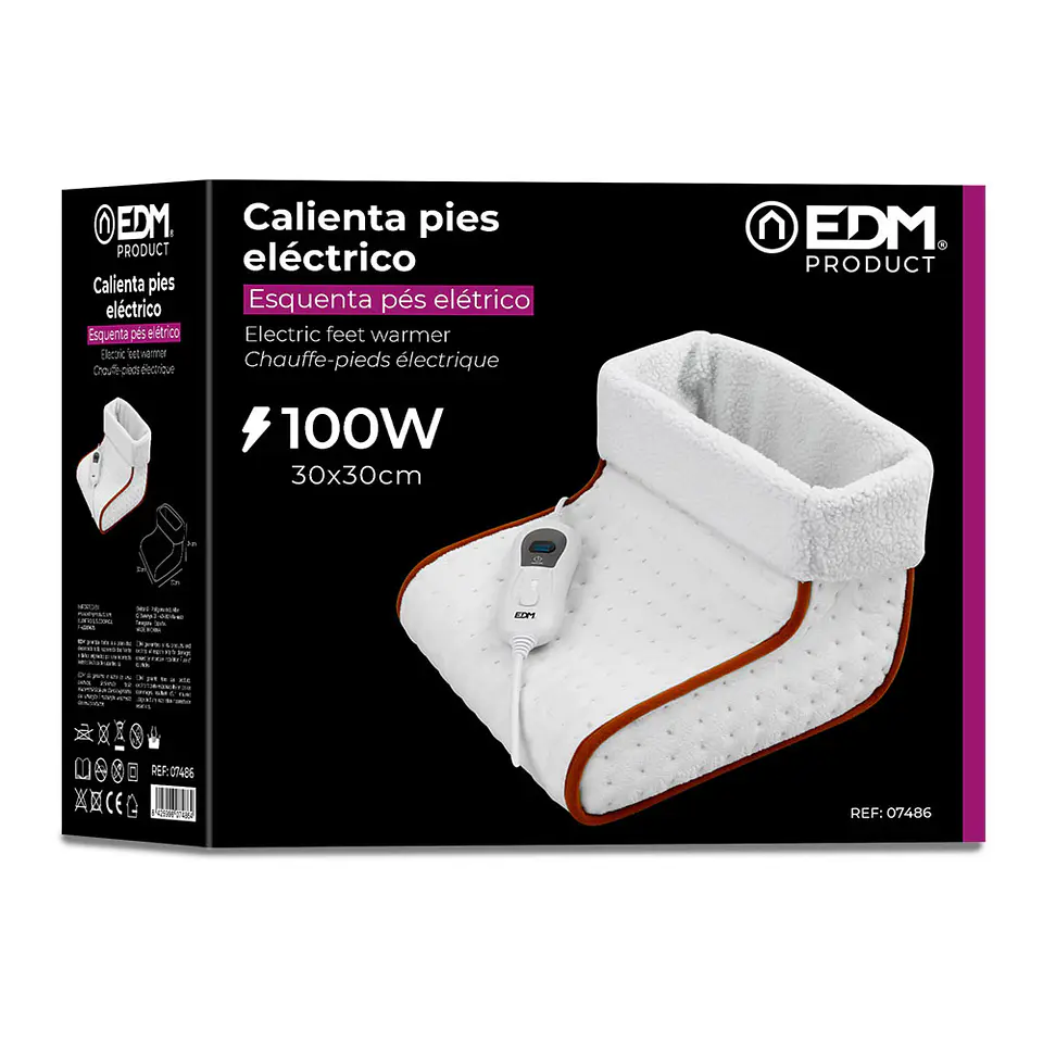 Bota Elétrica / Esquenta Pés EDM 100W (Branco) c/ Regulador de Temperatura 2