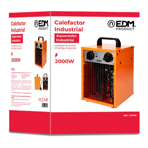 Aquecedor Termoventilador Industrial EDM 2000W (Laranja)