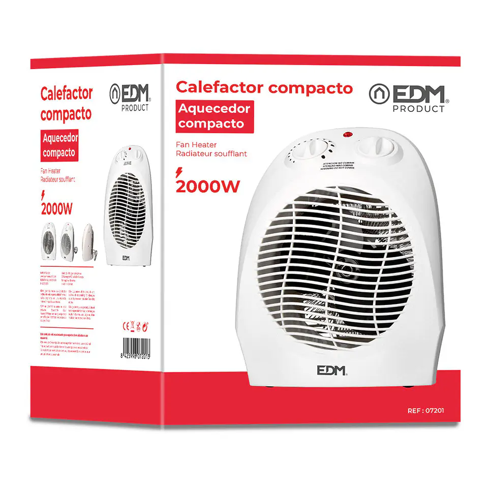 Termoventilador Vertical EDM 1000-2000W (Branco) 3