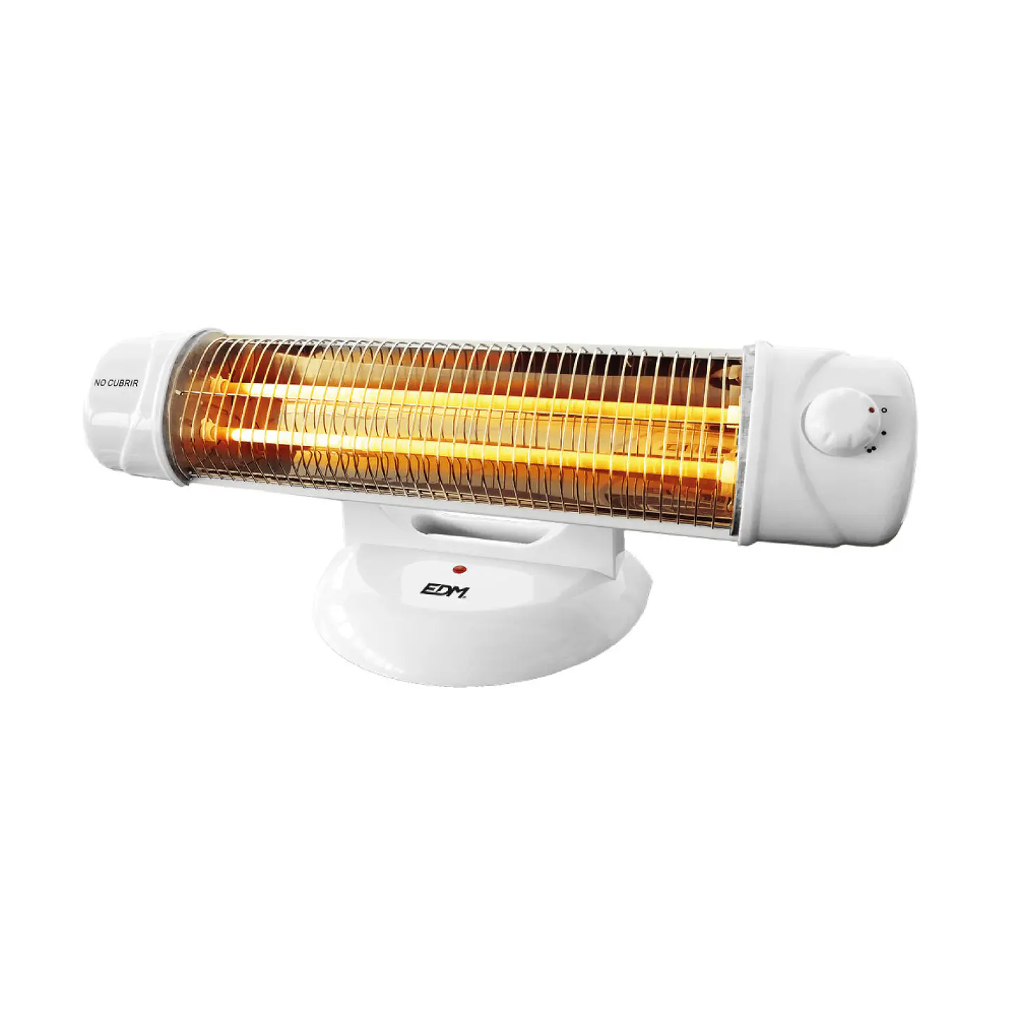 Aquecedor de Quartzo de Chão EDM 1200W (Branco) c/ Base Antiderrapante e Sistema Antitombo 3