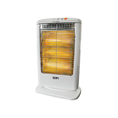 Aquecedor de Quartzo Oscilante EDM 1200W (Branco) - Modelo 3 Barras c/ Antitombo