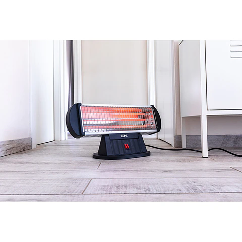 Aquecedor de Quartzo EDM 1200W (Preto) - Modelo 3 Barras c/ Antitombo