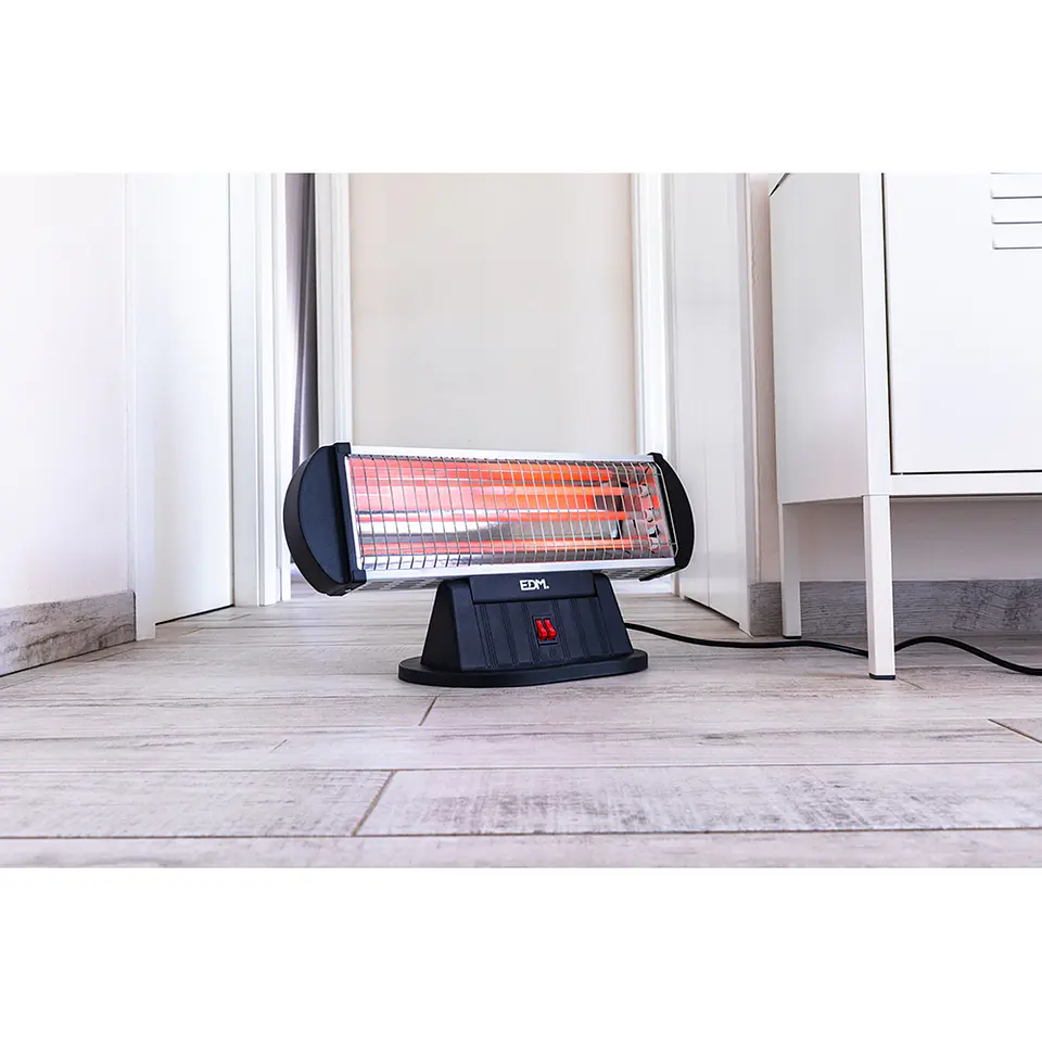 Aquecedor de Quartzo EDM 1200W (Preto) - Modelo 3 Barras c/ Antitombo 1