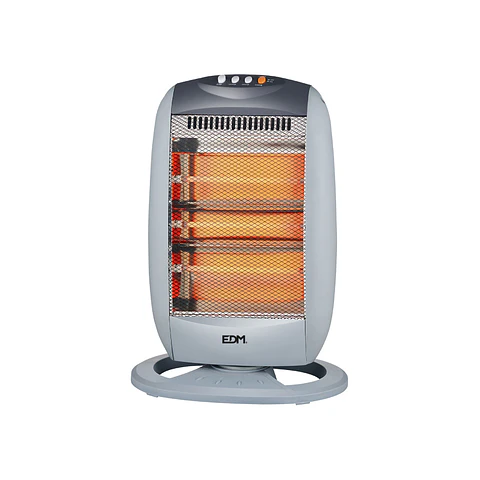 Aquecedor de Quartzo Oscilante EDM 1200W - 3 Barras c/ Antitombo