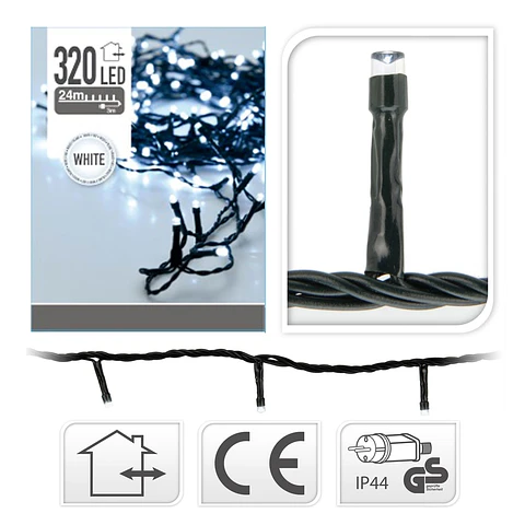 Grinalda Fixa BASICS 320 LEDs (Luz Fria) Exterior IP44 - 24 Metros