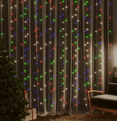 Cortina de Luzes LED RGB 2x2m c/ 240 LEDs - Cabo Transparente