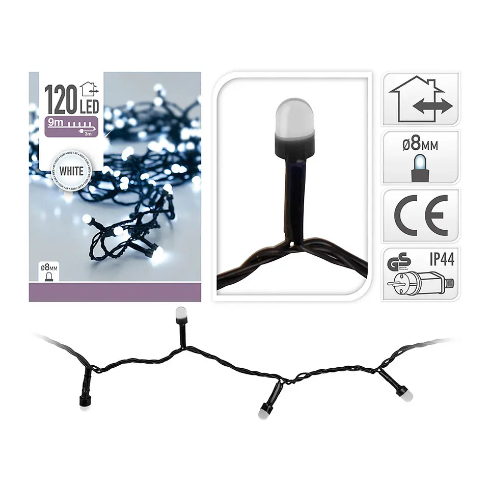 Grinalda XL EDM 120 LEDs (Branco Frio) IP44 12m 2