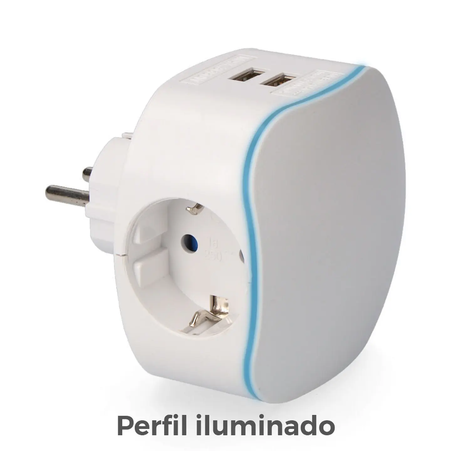 Adaptador Triplo Schuko c/ 2 USB EDM (Branco) 2
