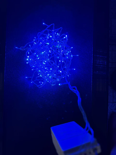 Grinalda LED OUDA "Crystal Light" 140L (Azul) Fio Transparente - 13,5m