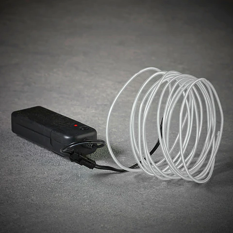 Corda Neon LED a Pilhas EDM (Branca) - 2,75 Metros
