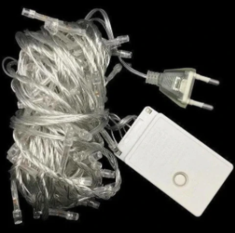 Grinalda LED POPULAR (Branco Frio) Fio Transparente - 1.5+15 Metros