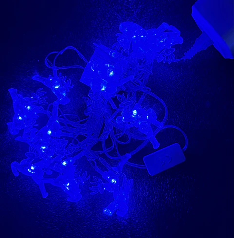 Grinalda LED 20L Azul (Estrelas) Fio Transparente