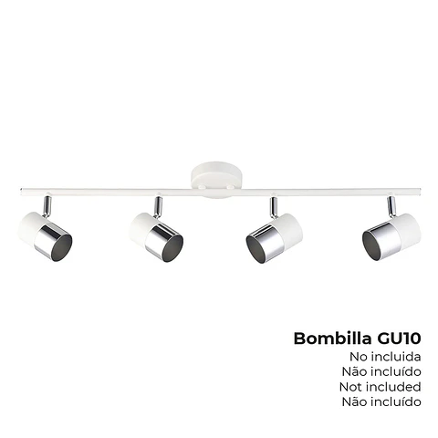 Título do Produto:Projetor 4 Elementos EDM Moon GU10 (Branco/Cromado) - 70cm