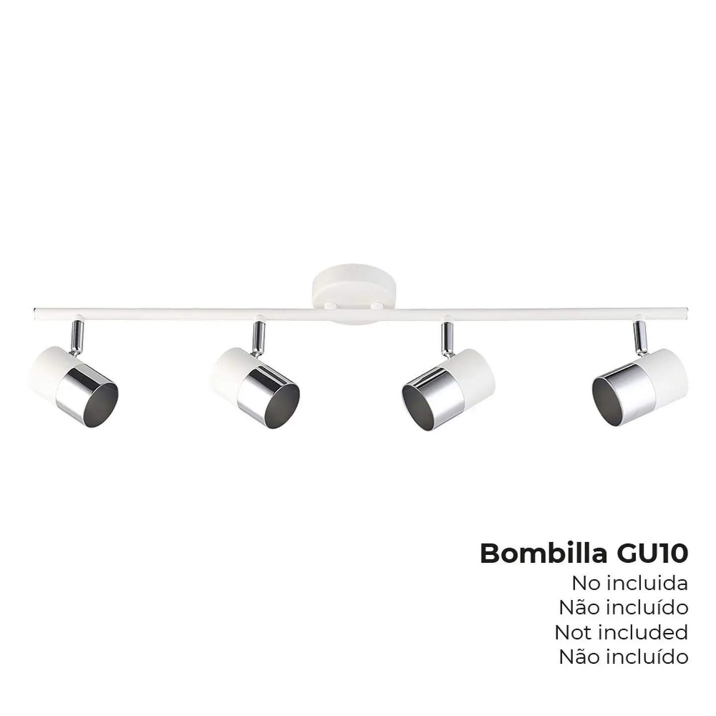 Título do Produto:Projetor 4 Elementos EDM Moon GU10 (Branco/Cromado) - 70cm 1