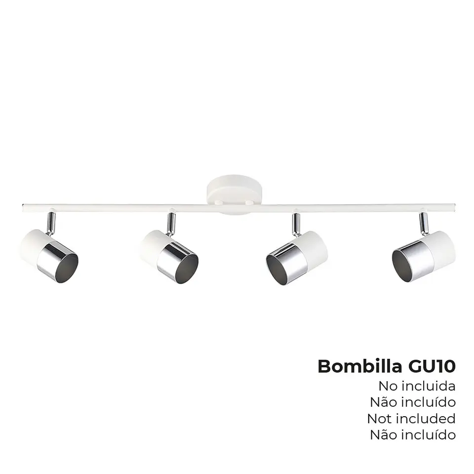 Título do Produto:Projetor 4 Elementos EDM Moon GU10 (Branco/Cromado) - 70cm 1
